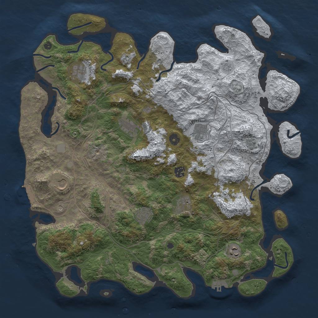 Rust Map: Procedural Map, Size: 4300, Seed: 471717, 18 Monuments