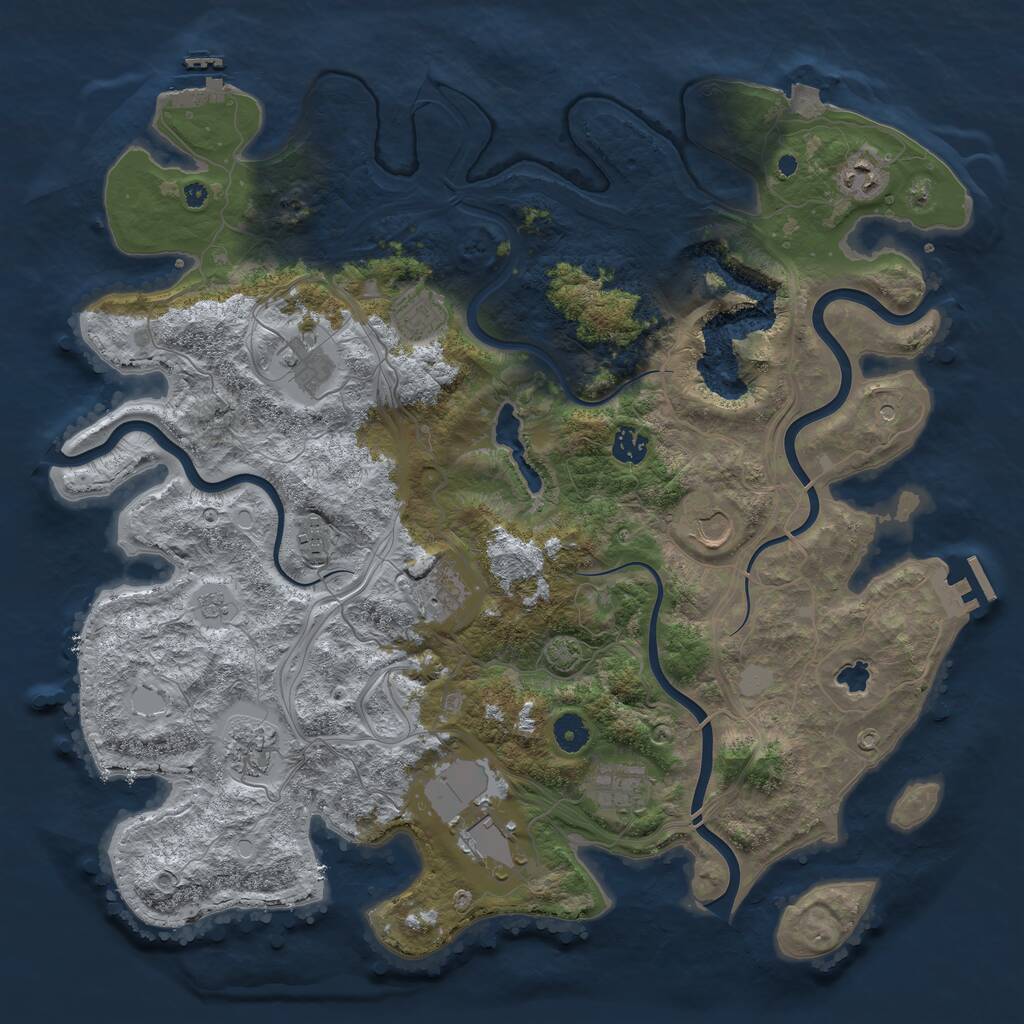 Rust Map: Procedural Map, Size: 4250, Seed: 1675273904, 16 Monuments