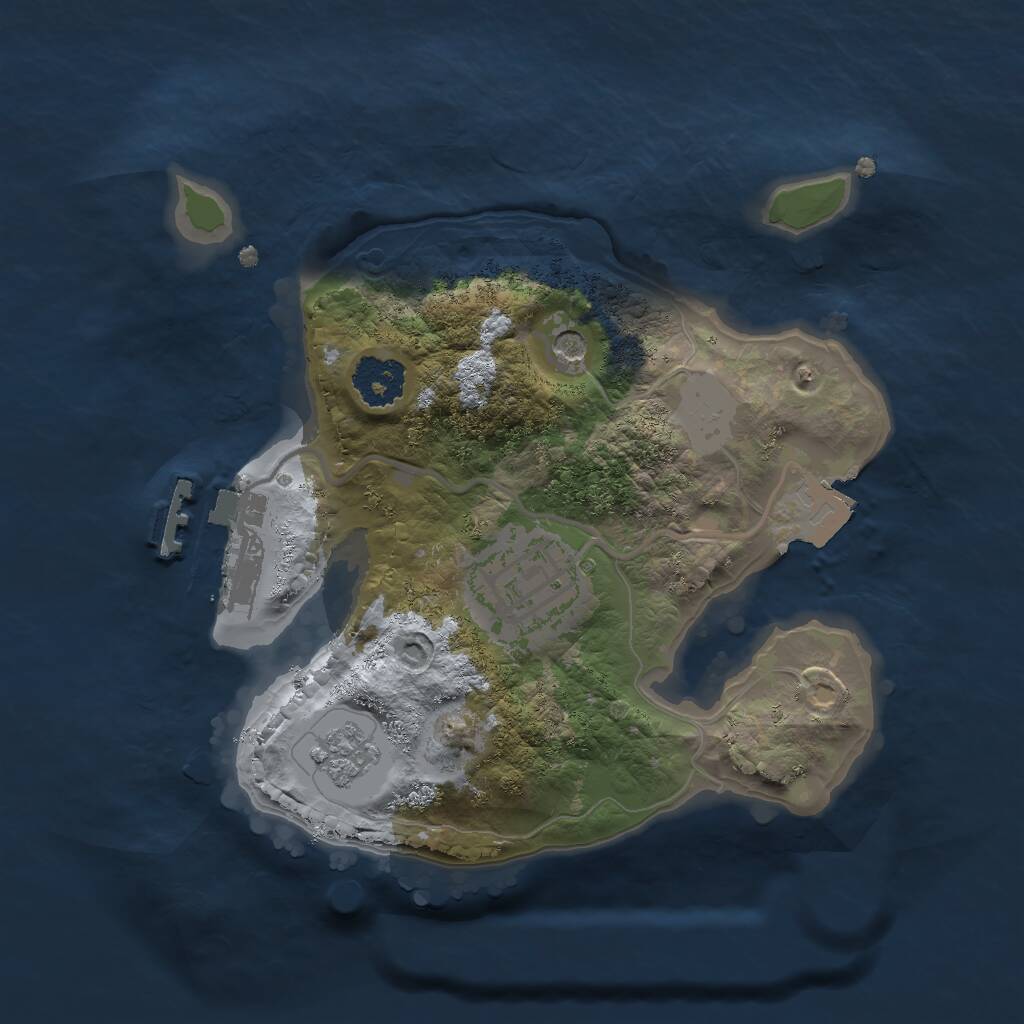 Rust Map: Procedural Map, Size: 2000, Seed: 1072013026, 5 Monuments
