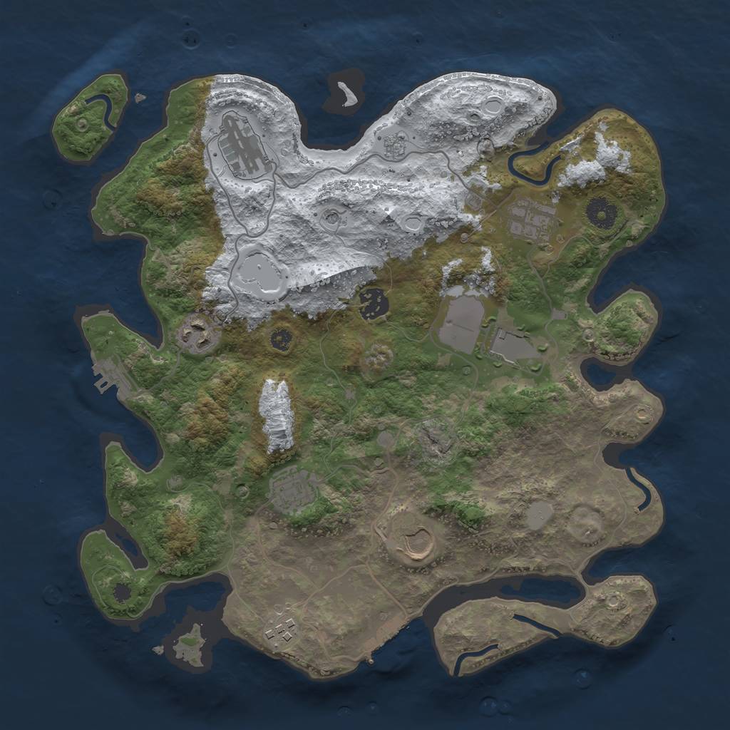 Rust Map: Procedural Map, Size: 3500, Seed: 2022062419, 17 Monuments