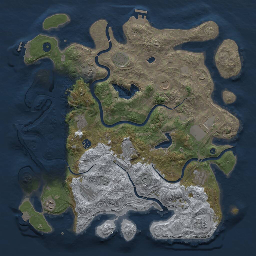 Rust Map: Procedural Map, Size: 4250, Seed: 5411, 17 Monuments