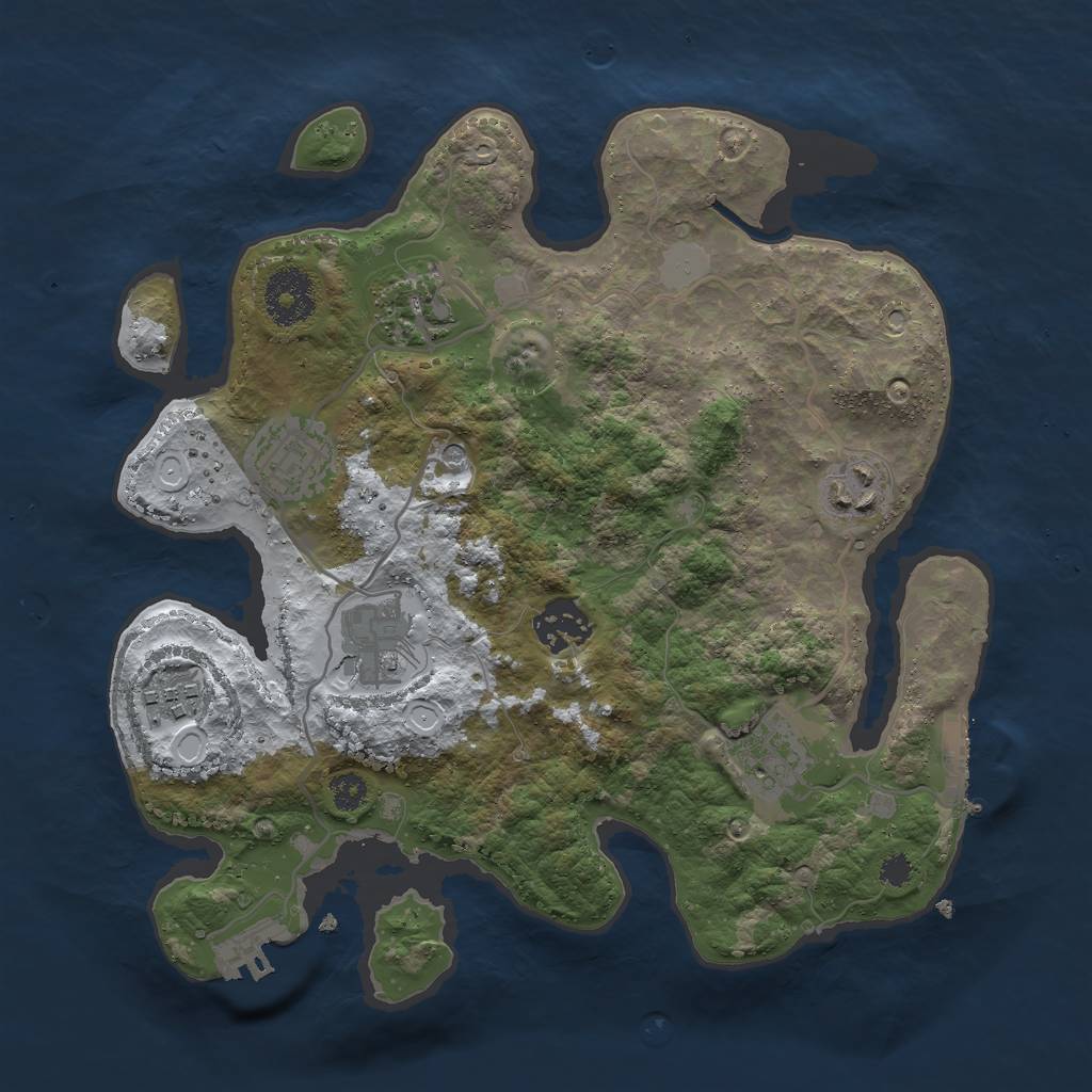 Rust Map: Procedural Map, Size: 3000, Seed: 1175309715, 15 Monuments
