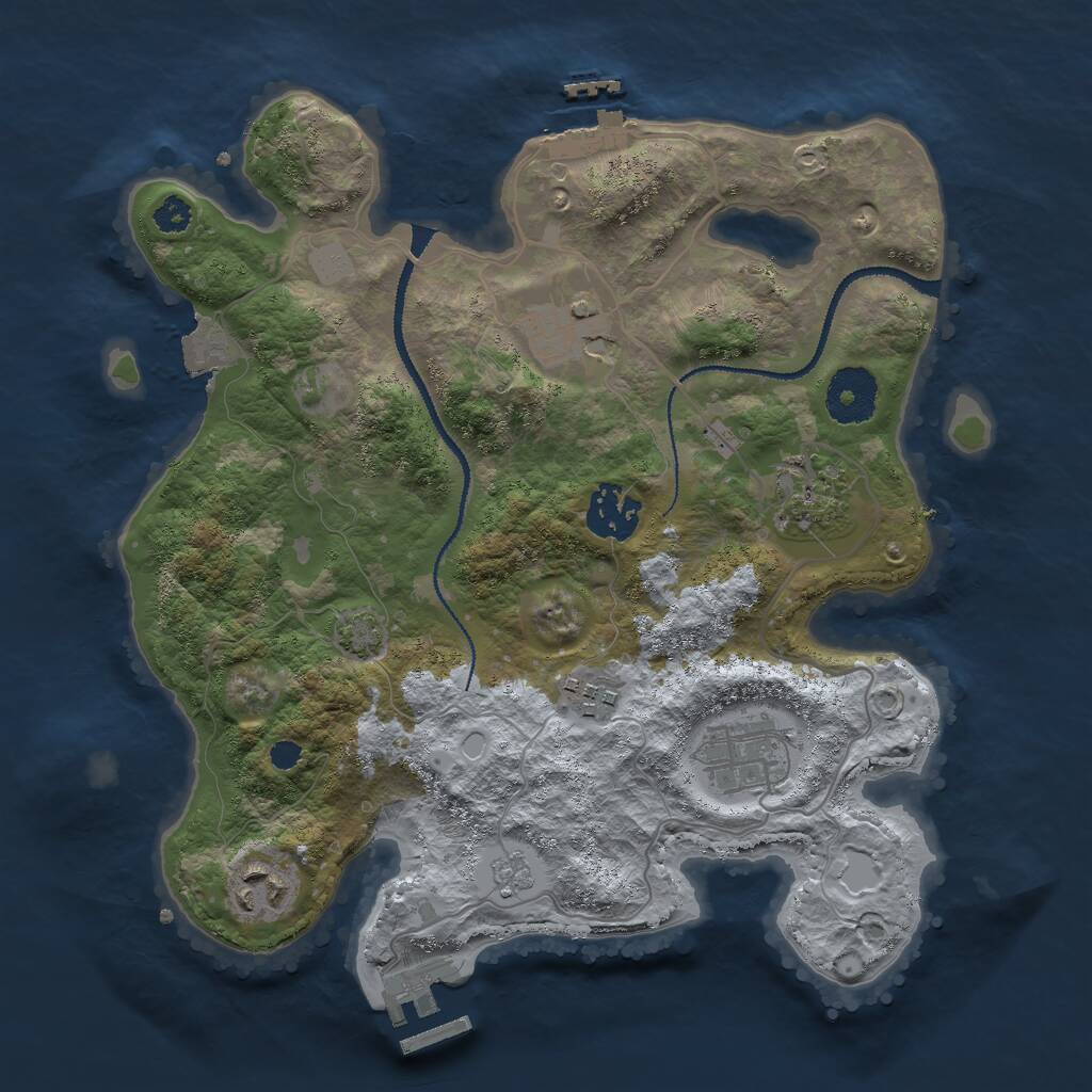 Rust Map: Procedural Map, Size: 3000, Seed: 13720, 11 Monuments