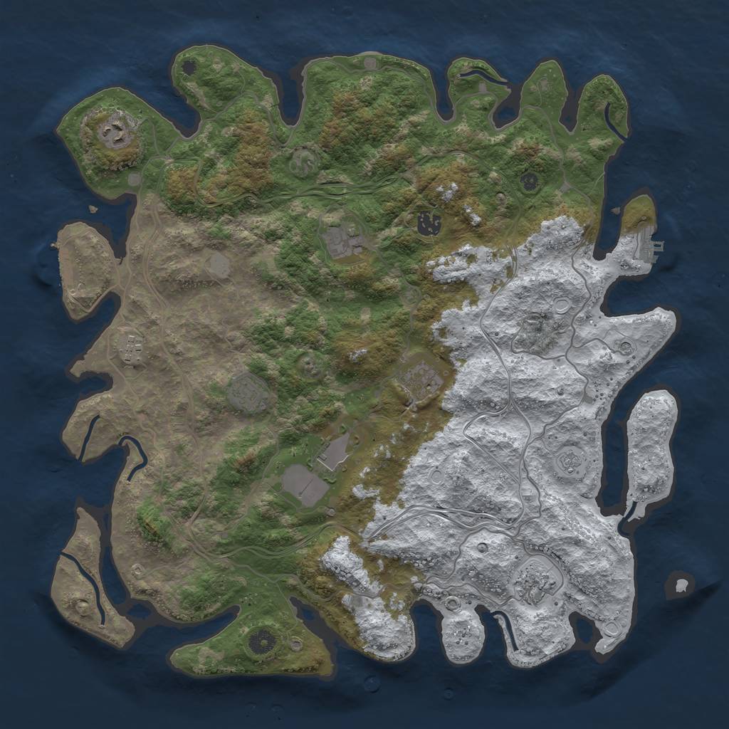 Rust Map: Procedural Map, Size: 4300, Seed: 2668900, 17 Monuments