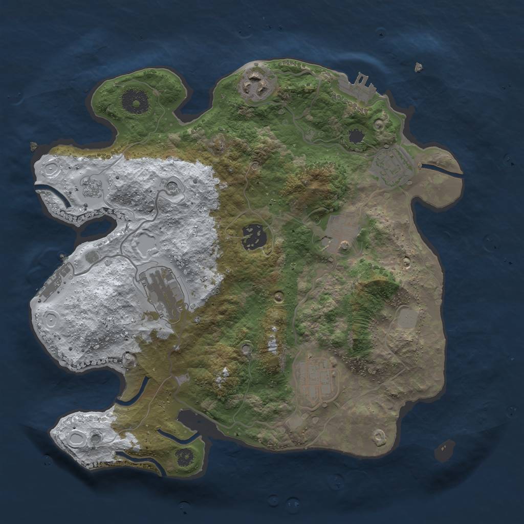 Rust Map: Procedural Map, Size: 3000, Seed: 29454, 15 Monuments