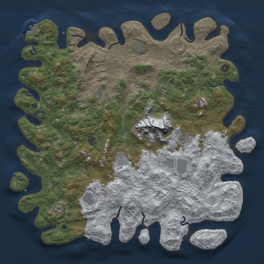 Rust Map: Procedural Map, Size: 5000, Seed: 19962019, 20 Monuments