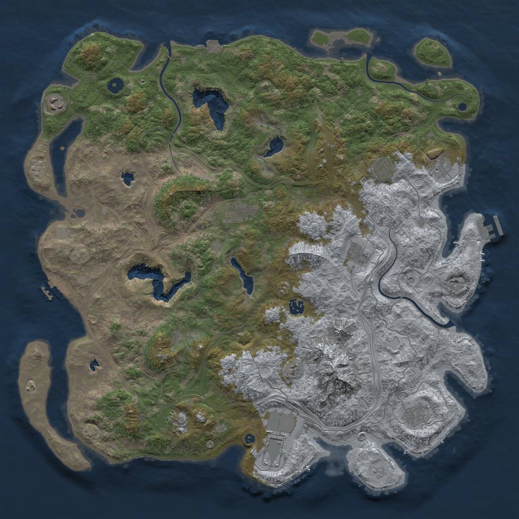 Rust Map: Procedural Map, Size: 5000, Seed: 49017, 16 Monuments