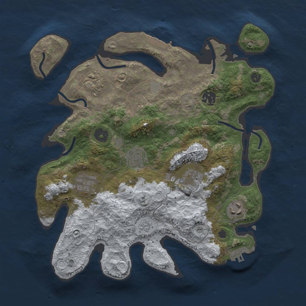 Rust Map: Procedural Map, Size: 3250, Seed: 97, 15 Monuments