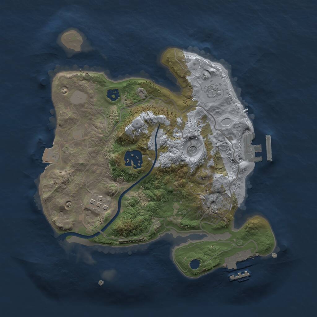 Rust Map: Procedural Map, Size: 2500, Seed: 479182418, 7 Monuments