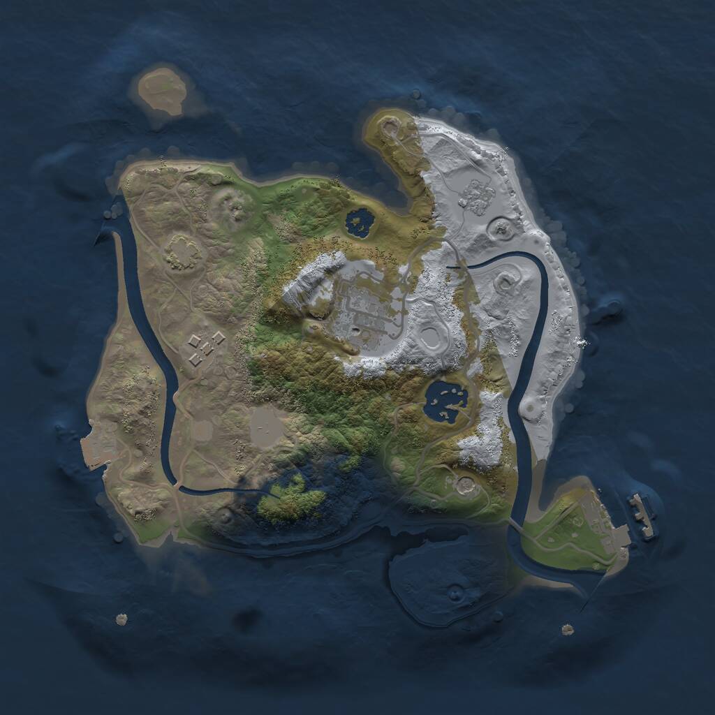Rust Map: Procedural Map, Size: 2500, Seed: 479182418, 8 Monuments