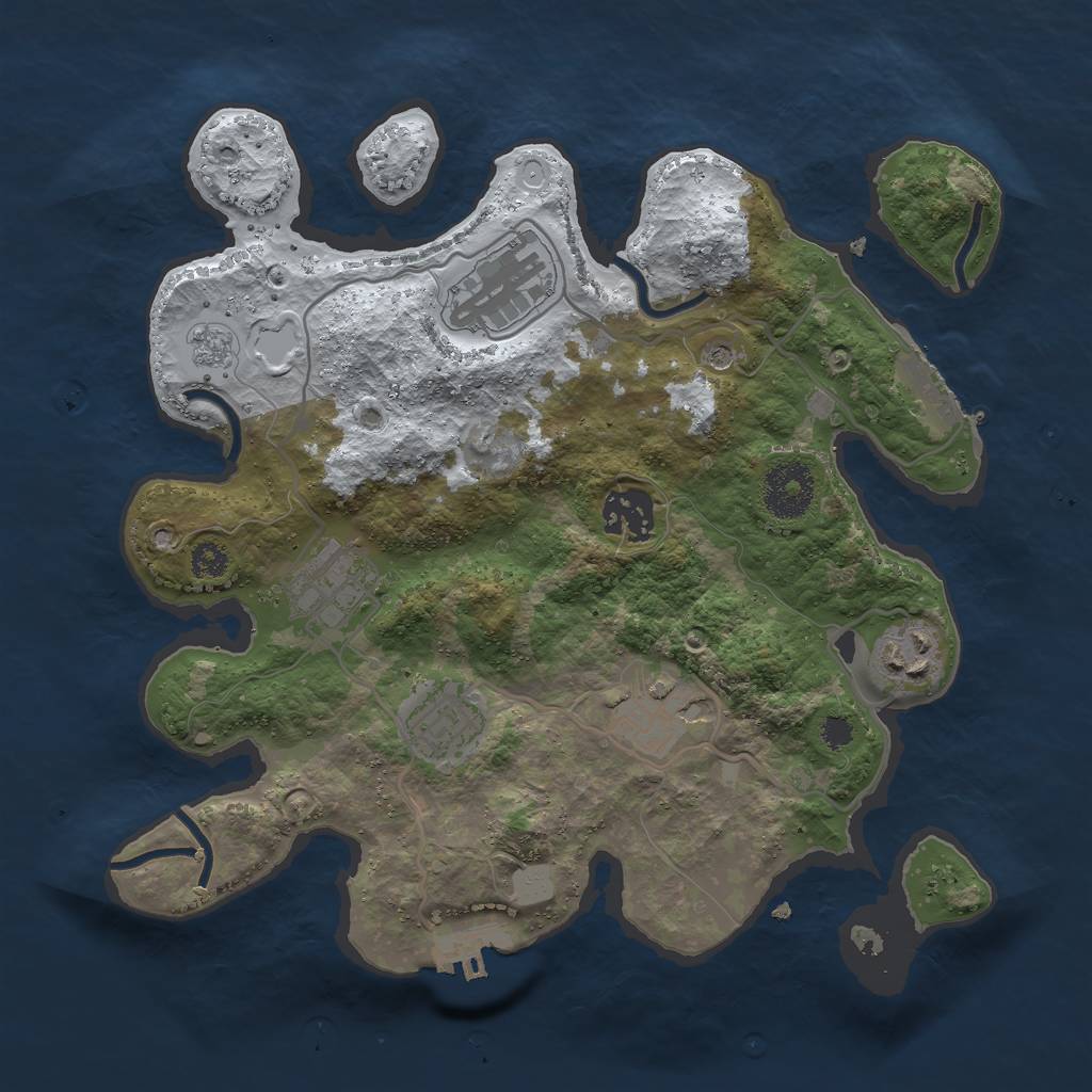 Rust Map: Procedural Map, Size: 3000, Seed: 10842, 15 Monuments