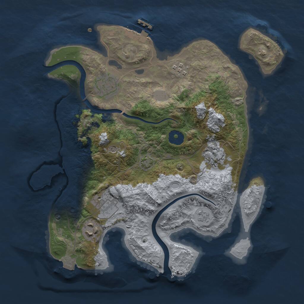 Rust Map: Procedural Map, Size: 3000, Seed: 1192810, 10 Monuments