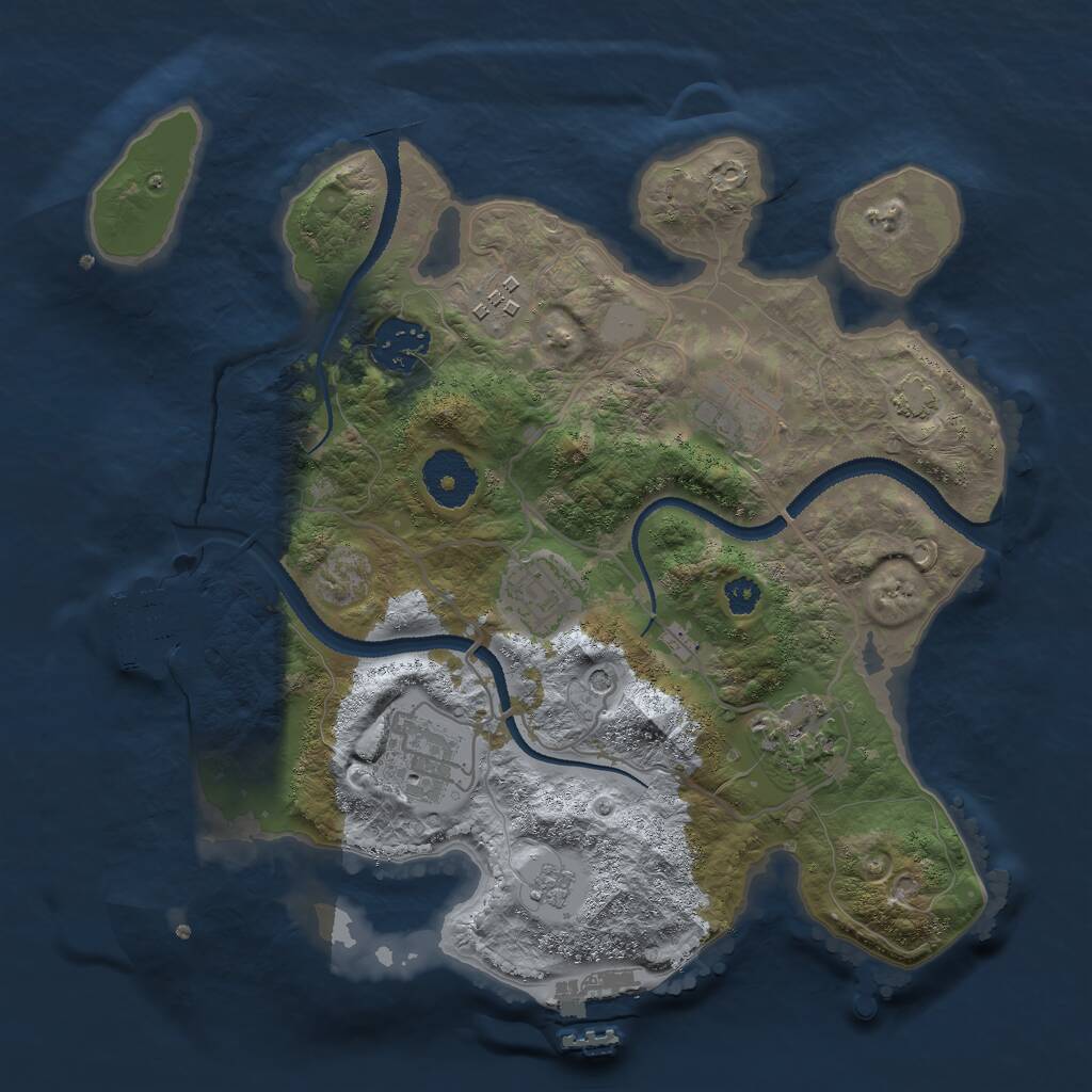 Rust Map: Procedural Map, Size: 3000, Seed: 58687136, 12 Monuments