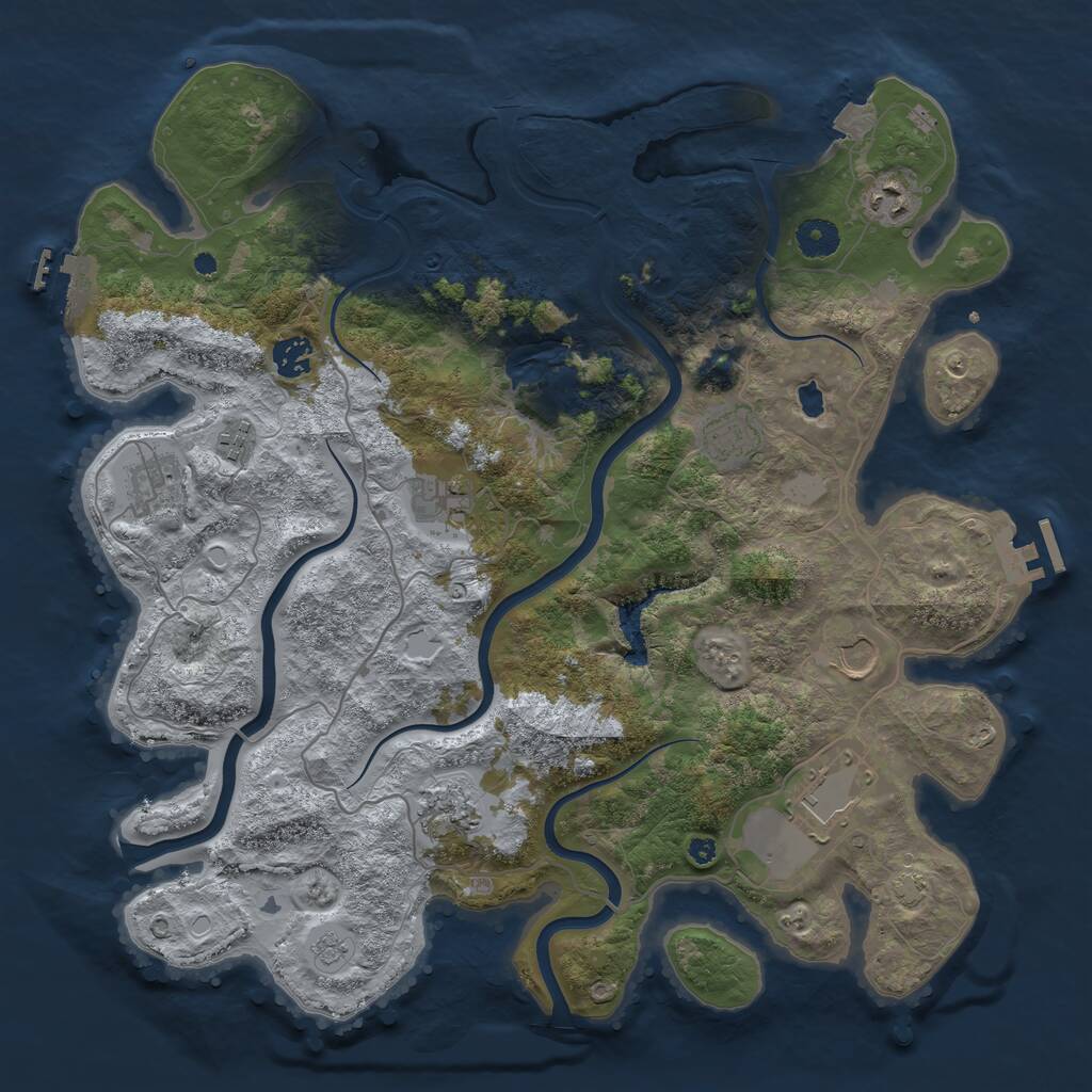 Rust Map: Procedural Map, Size: 4000, Seed: 269878096, 15 Monuments