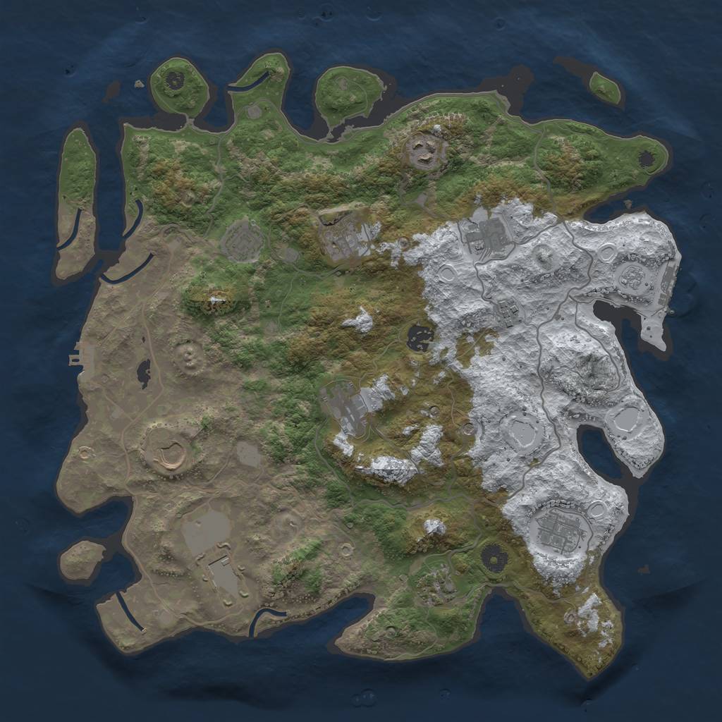 Rust Map: Procedural Map, Size: 4000, Seed: 99523280, 20 Monuments