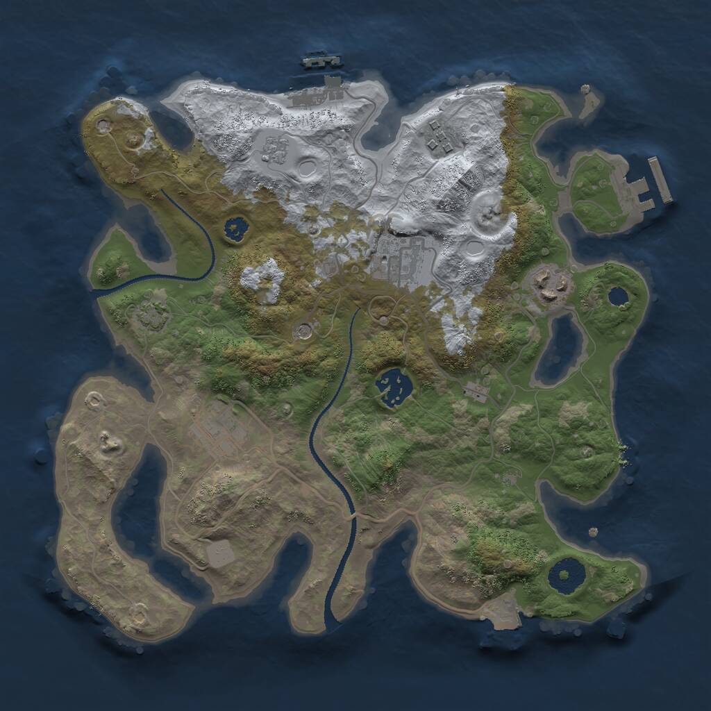 Rust Map: Procedural Map, Size: 3000, Seed: 12600, 11 Monuments