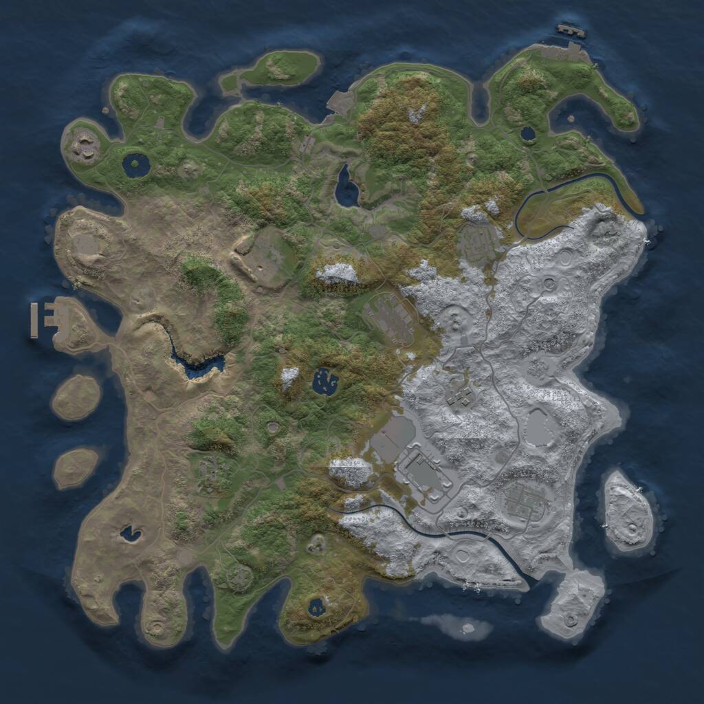 Rust Map: Procedural Map, Size: 4000, Seed: 911475, 15 Monuments