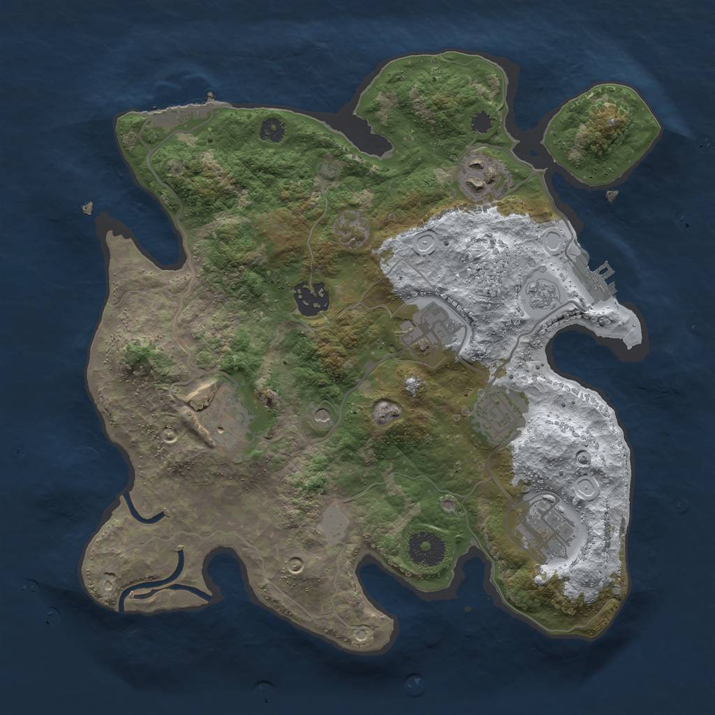 Rust Map: Procedural Map, Size: 3000, Seed: 1543002463, 15 Monuments