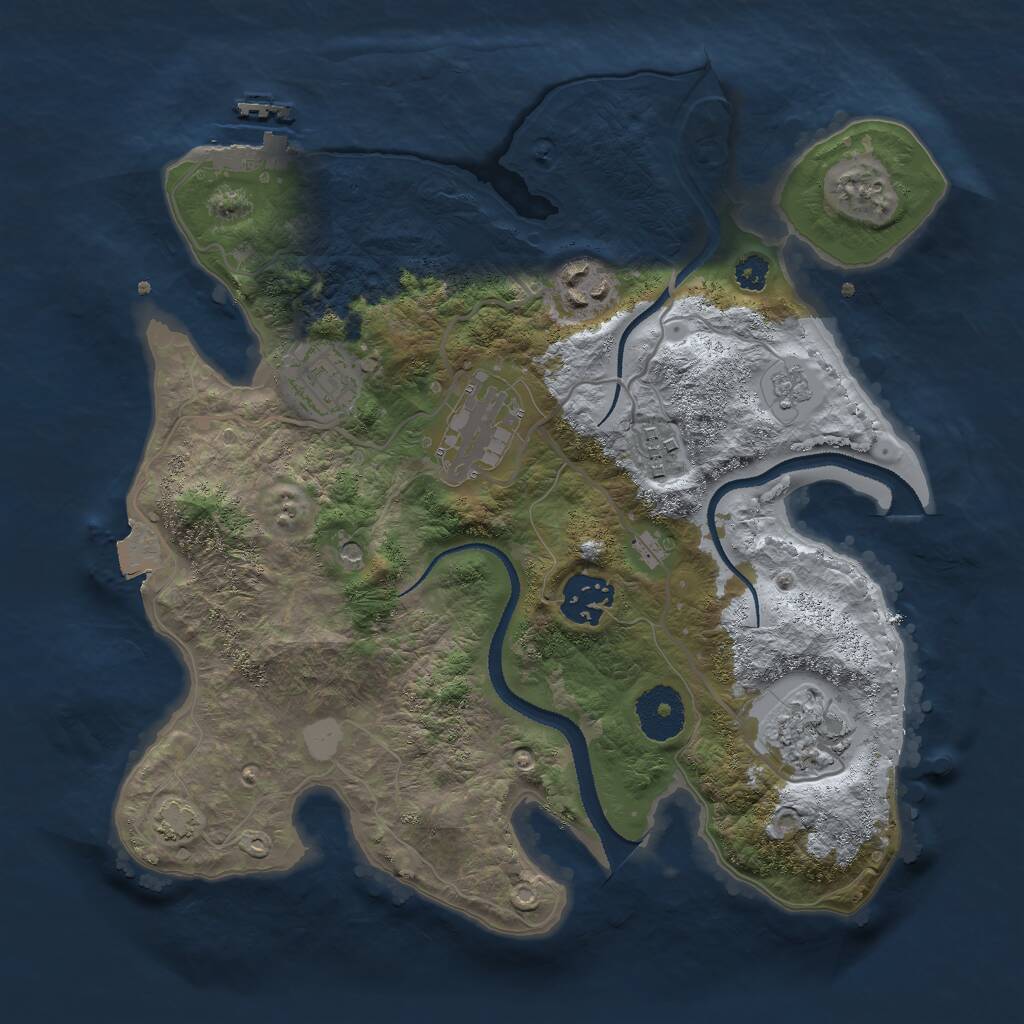 Rust Map: Procedural Map, Size: 3000, Seed: 1543002463, 11 Monuments