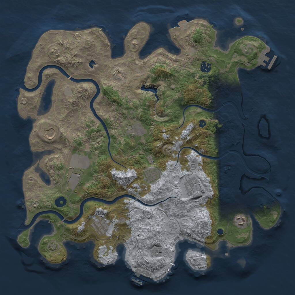 Rust Map: Procedural Map, Size: 4000, Seed: 3730, 15 Monuments