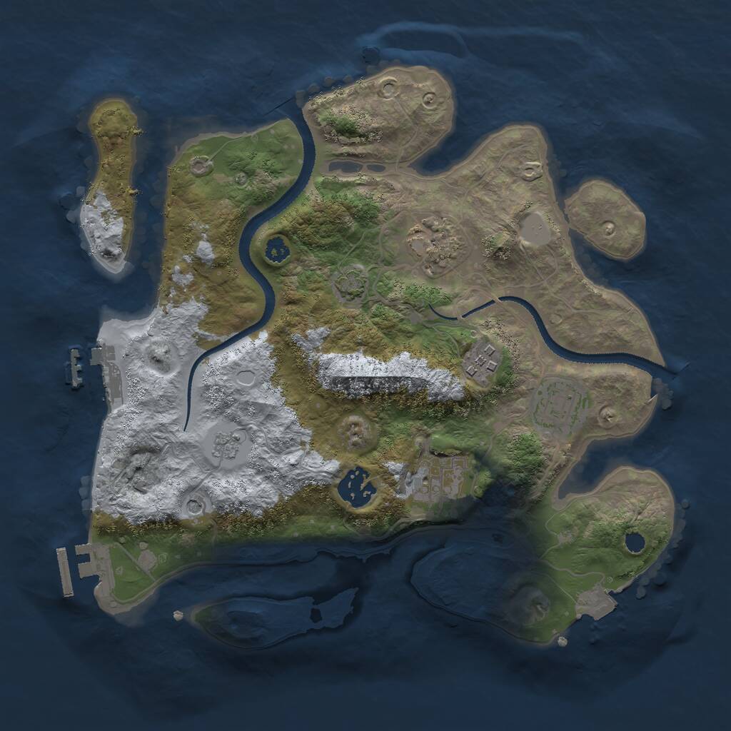Rust Map: Procedural Map, Size: 3000, Seed: 1591328648, 11 Monuments