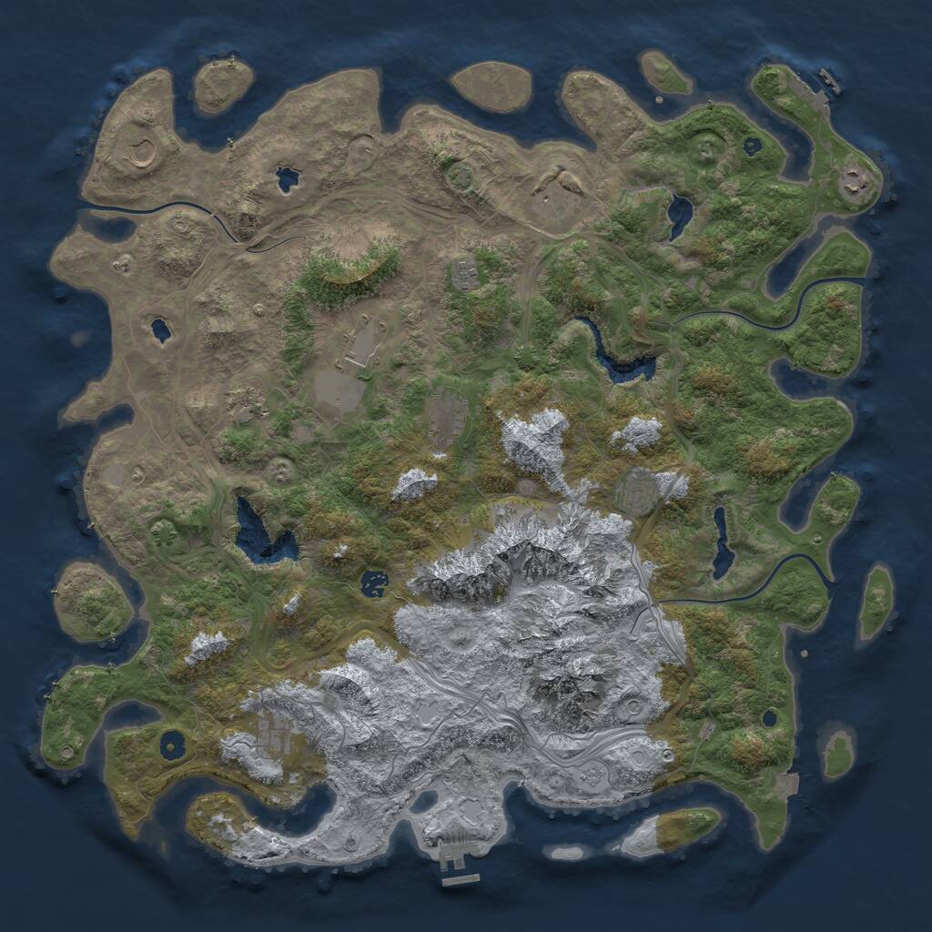 Rust Map: Procedural Map, Size: 5000, Seed: 88956, 16 Monuments