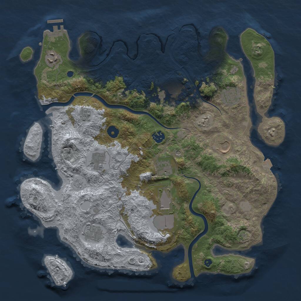 Rust Map: Procedural Map, Size: 3850, Seed: 1757295452, 15 Monuments