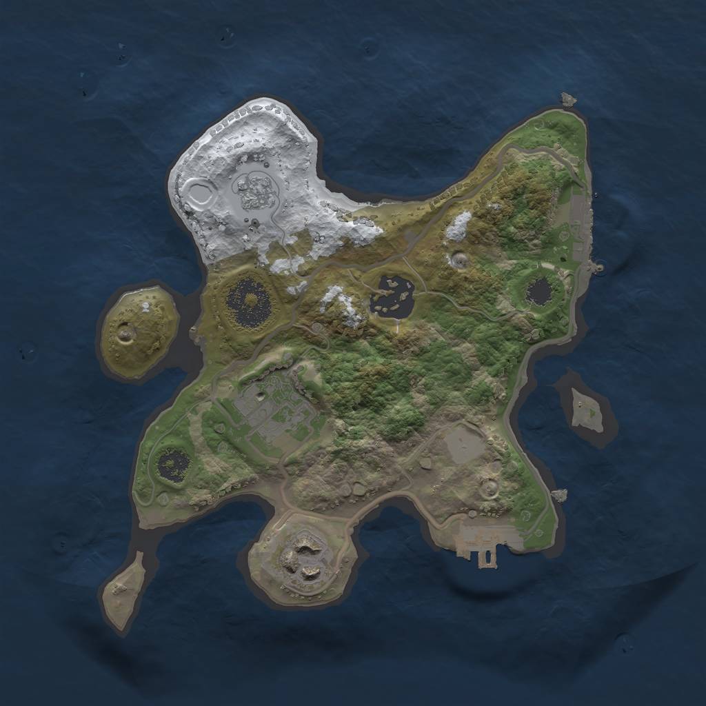 Rust Map: Procedural Map, Size: 2300, Seed: 2345, 11 Monuments