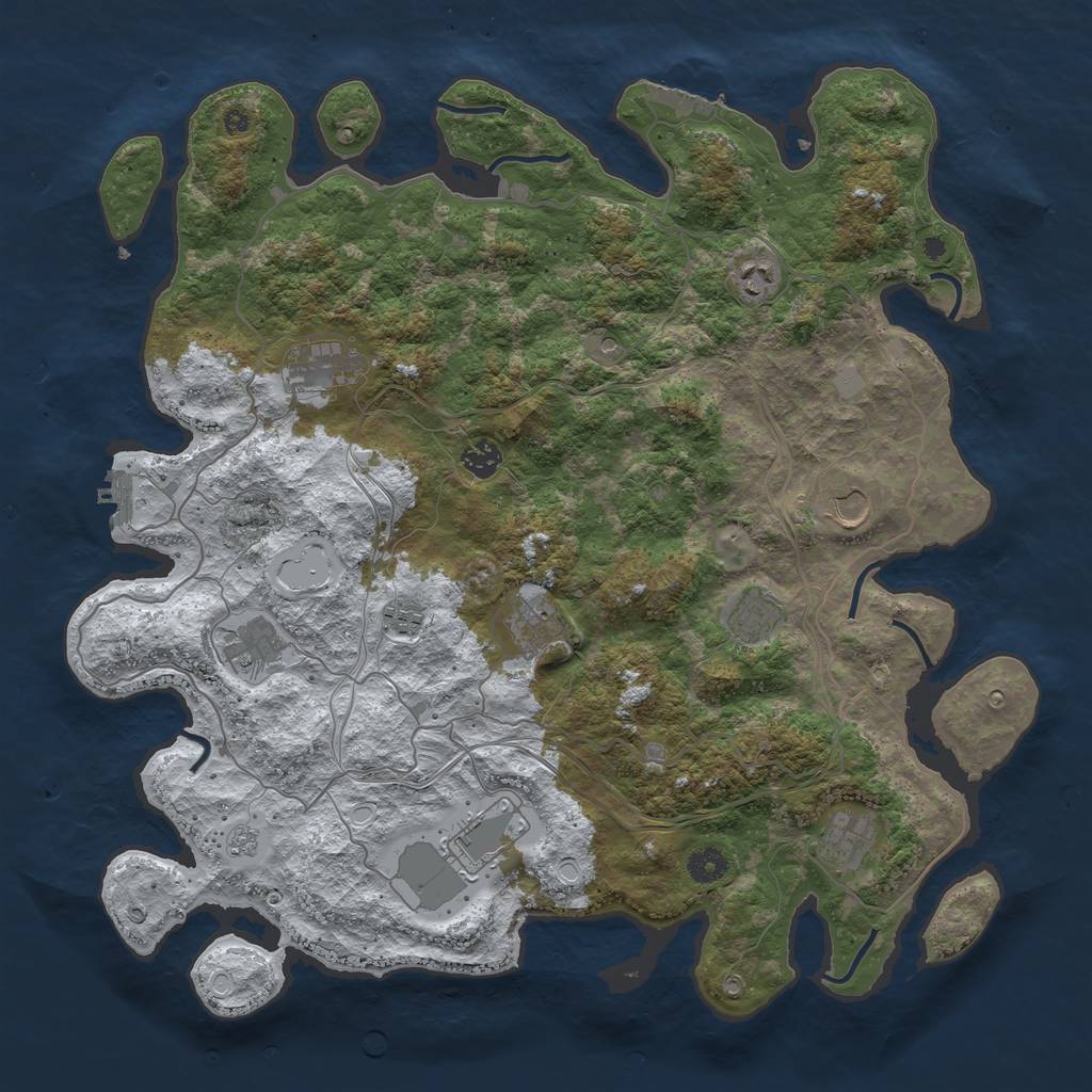Rust Map: Procedural Map, Size: 4300, Seed: 1457102777, 19 Monuments