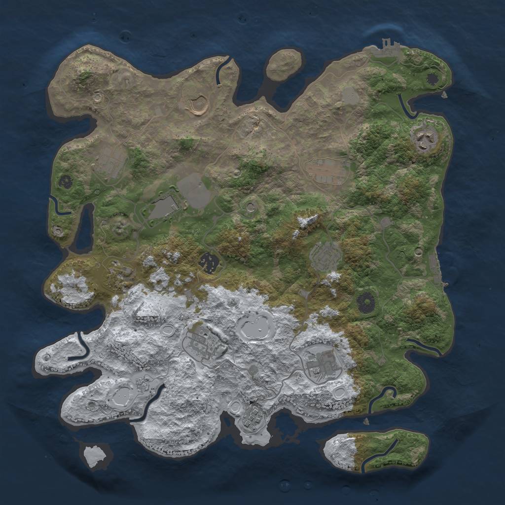 Rust Map: Procedural Map, Size: 3800, Seed: 538, 20 Monuments