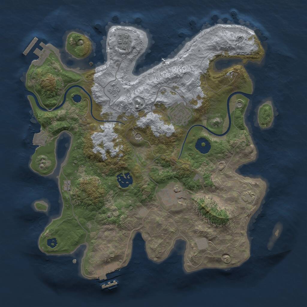 Rust Map: Procedural Map, Size: 3000, Seed: 236203422, 10 Monuments