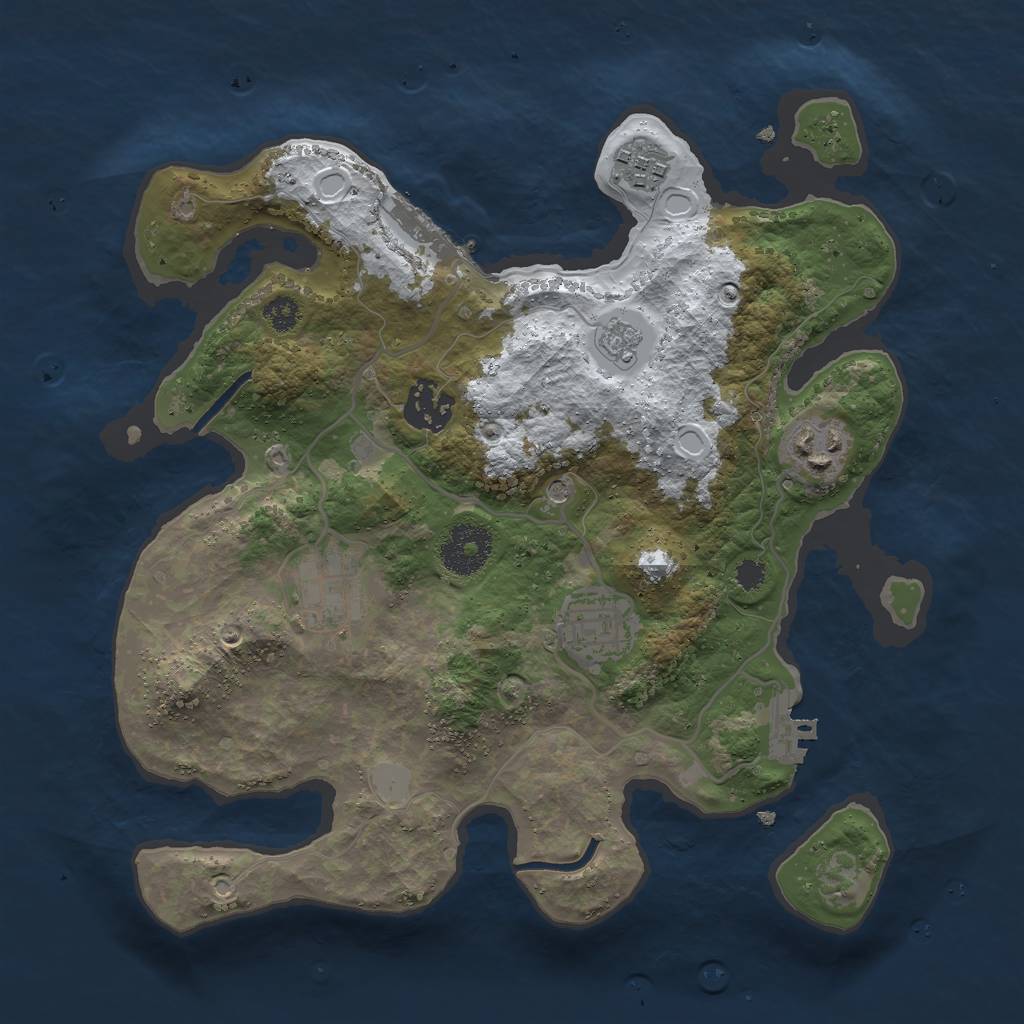 Rust Map: Procedural Map, Size: 3000, Seed: 8696, 14 Monuments