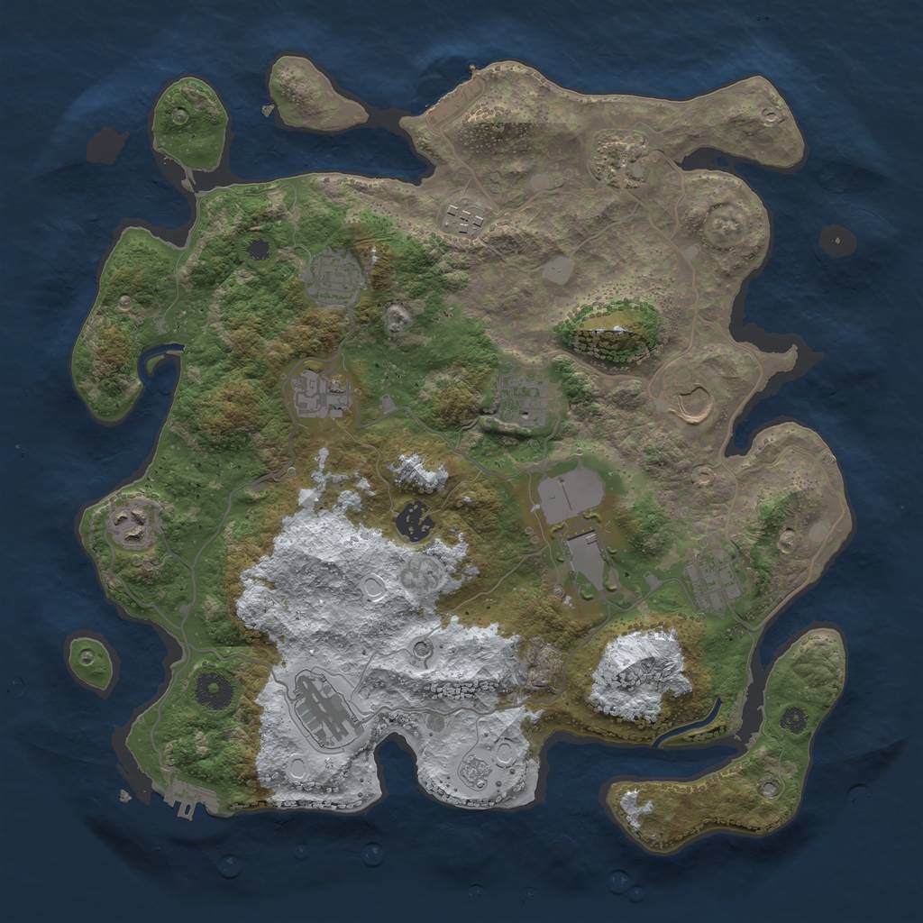 Rust Map: Procedural Map, Size: 3700, Seed: 630775117, 20 Monuments