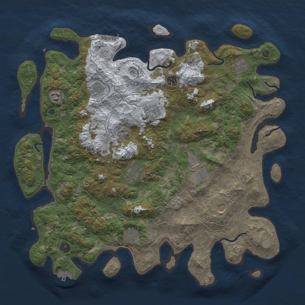 Rust Map: Procedural Map, Size: 4500, Seed: 5896758, 19 Monuments