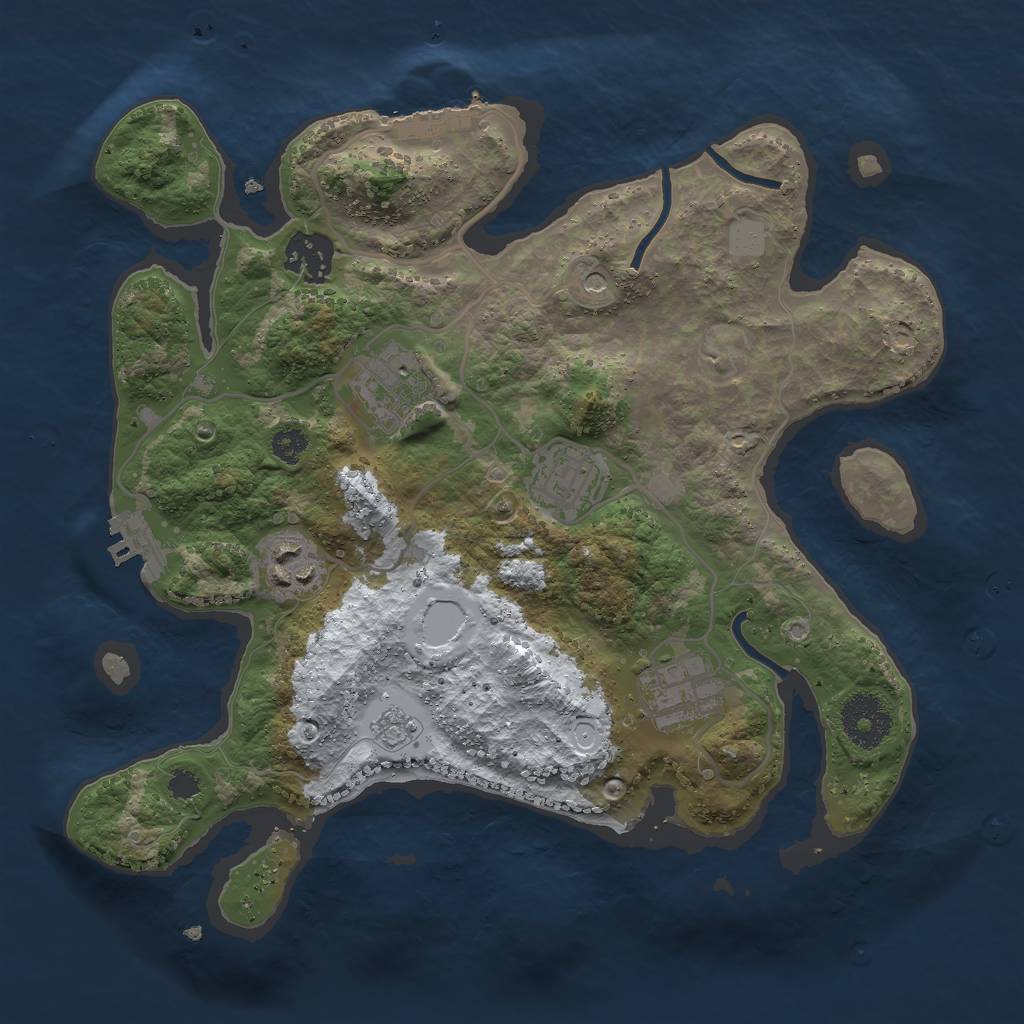 Rust Map: Procedural Map, Size: 3000, Seed: 14556, 14 Monuments