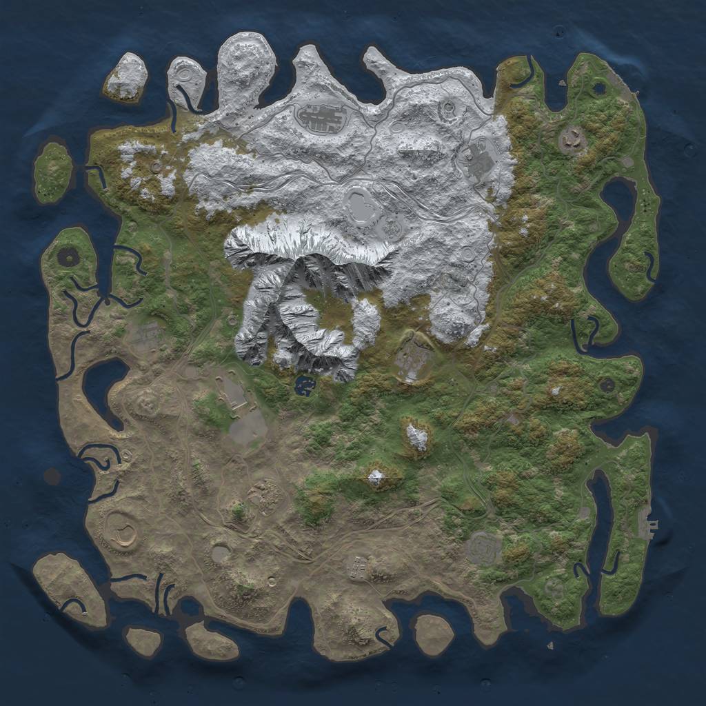 Rust Map: Procedural Map, Size: 5000, Seed: 19971, 20 Monuments