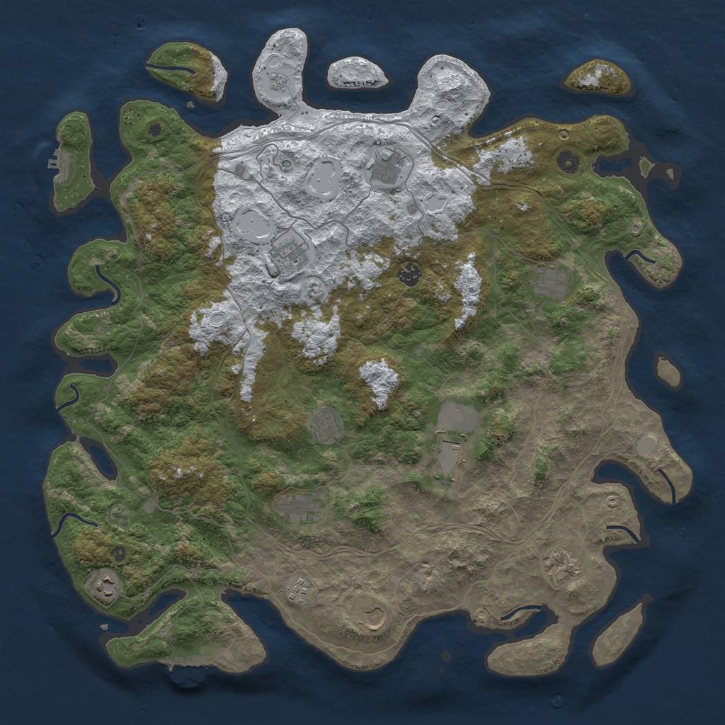 Rust Map: Procedural Map, Size: 4800, Seed: 1117036393, 20 Monuments