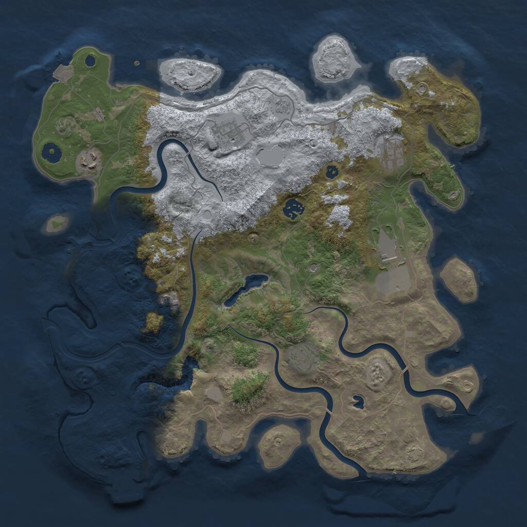 Rust Map: Procedural Map, Size: 4000, Seed: 998240, 12 Monuments