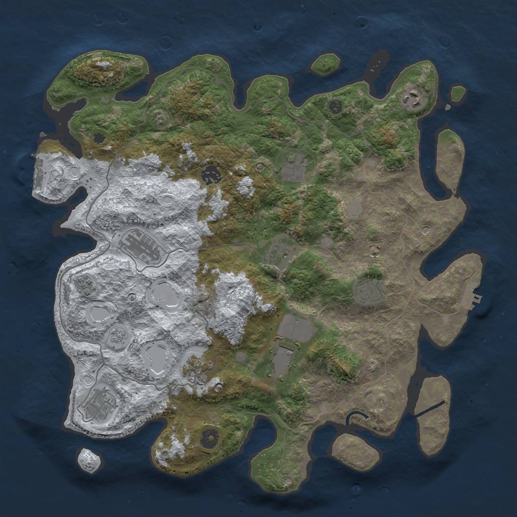 Rust Map: Procedural Map, Size: 4000, Seed: 234910, 19 Monuments