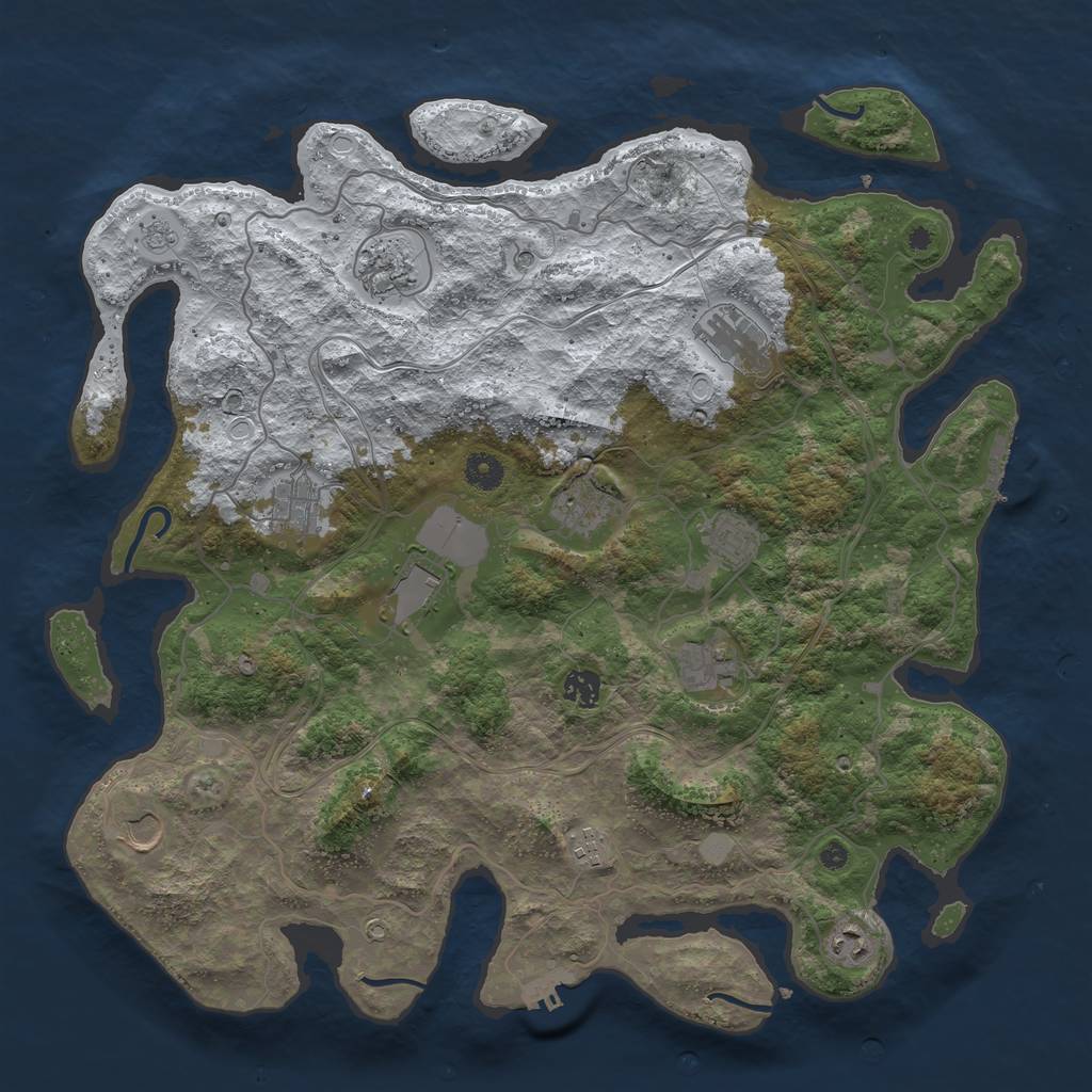 Rust Map: Procedural Map, Size: 4250, Seed: 886719016, 20 Monuments