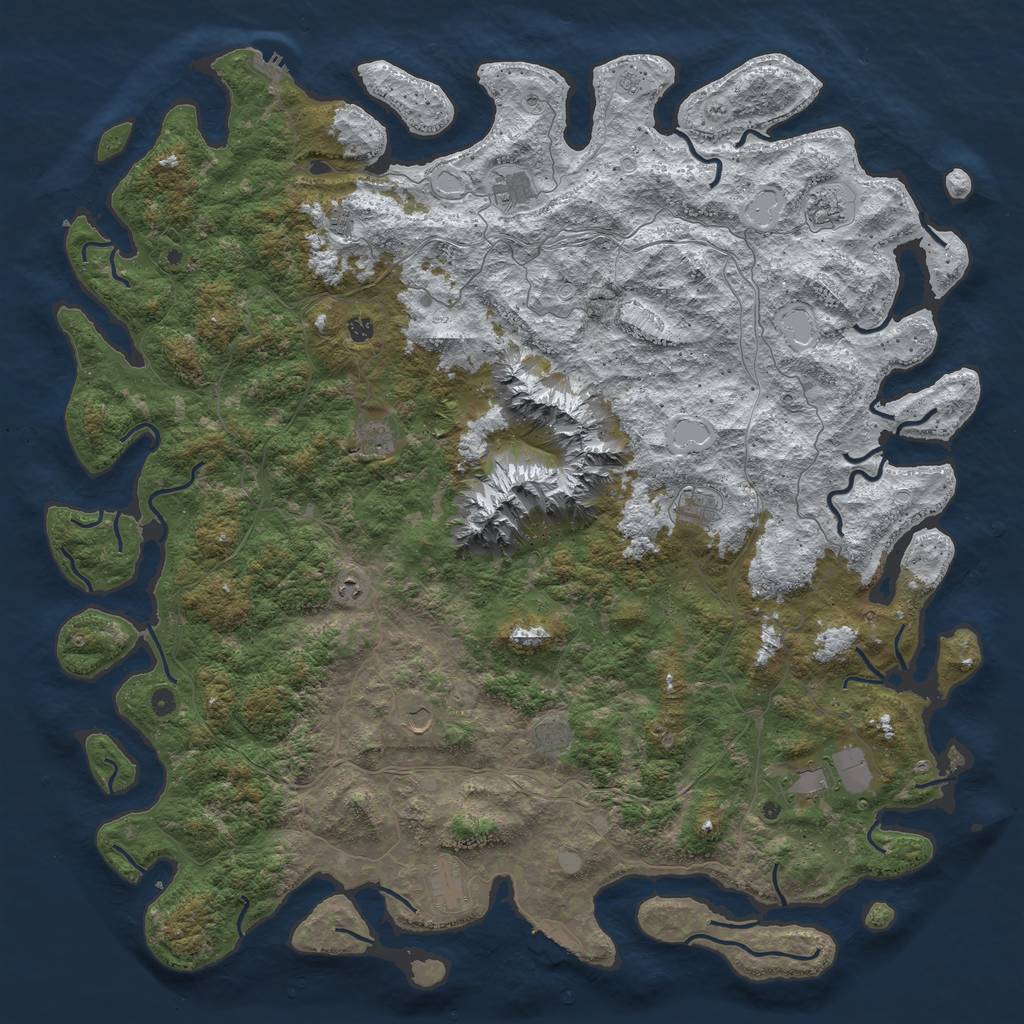 Rust Map: Procedural Map, Size: 6000, Seed: 265583518, 20 Monuments