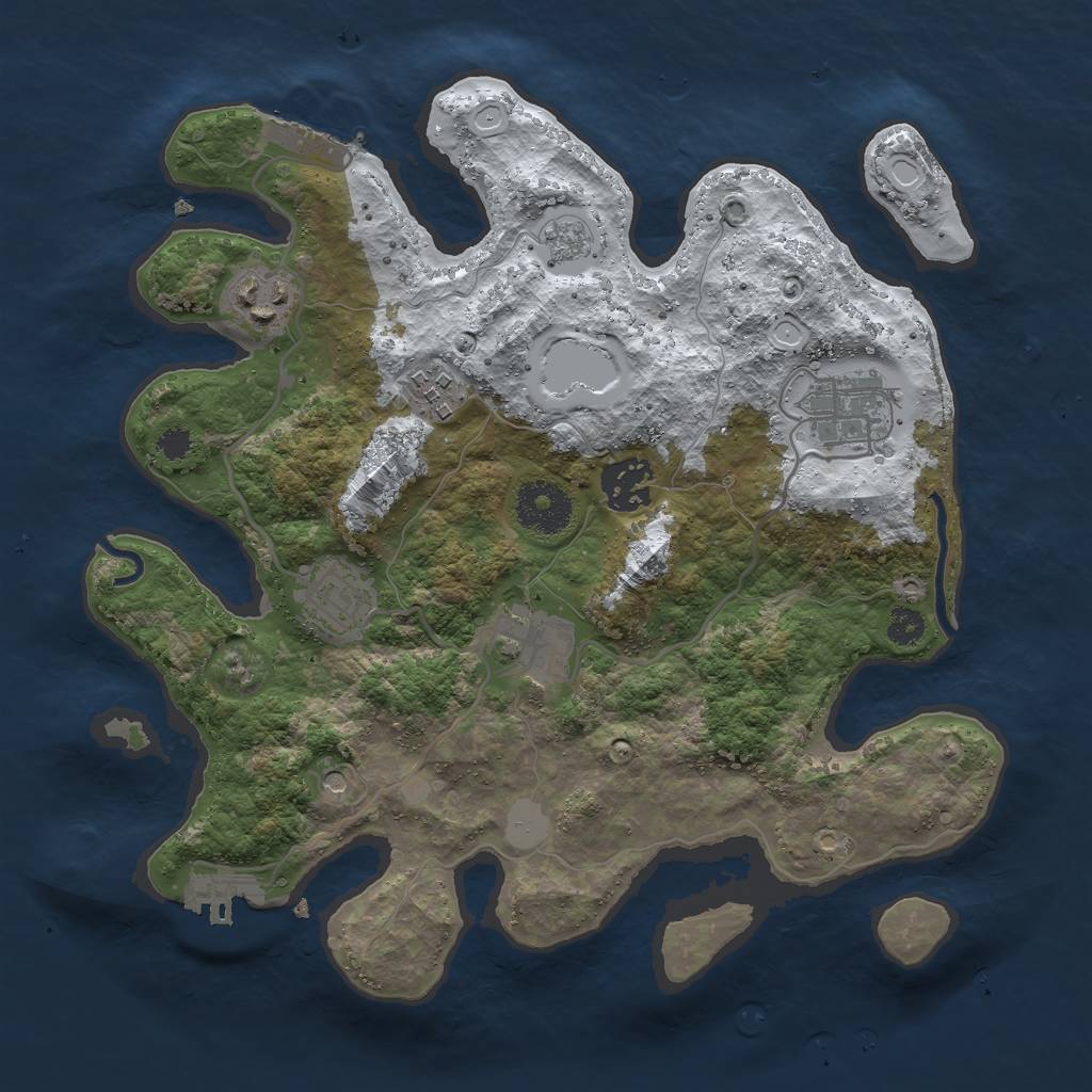 Rust Map: Procedural Map, Size: 3000, Seed: 230485831, 15 Monuments