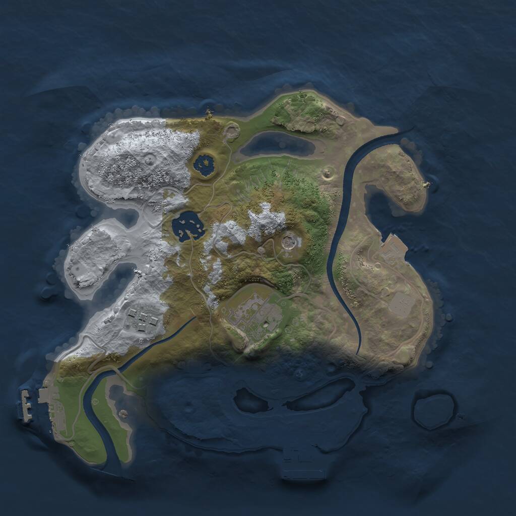 Rust Map: Procedural Map, Size: 2500, Seed: 51545, 7 Monuments