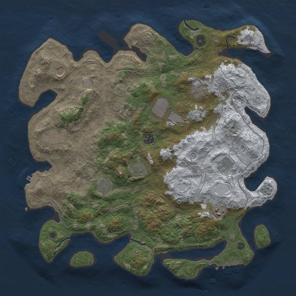 Rust Map: Procedural Map, Size: 4250, Seed: 133514434, 20 Monuments
