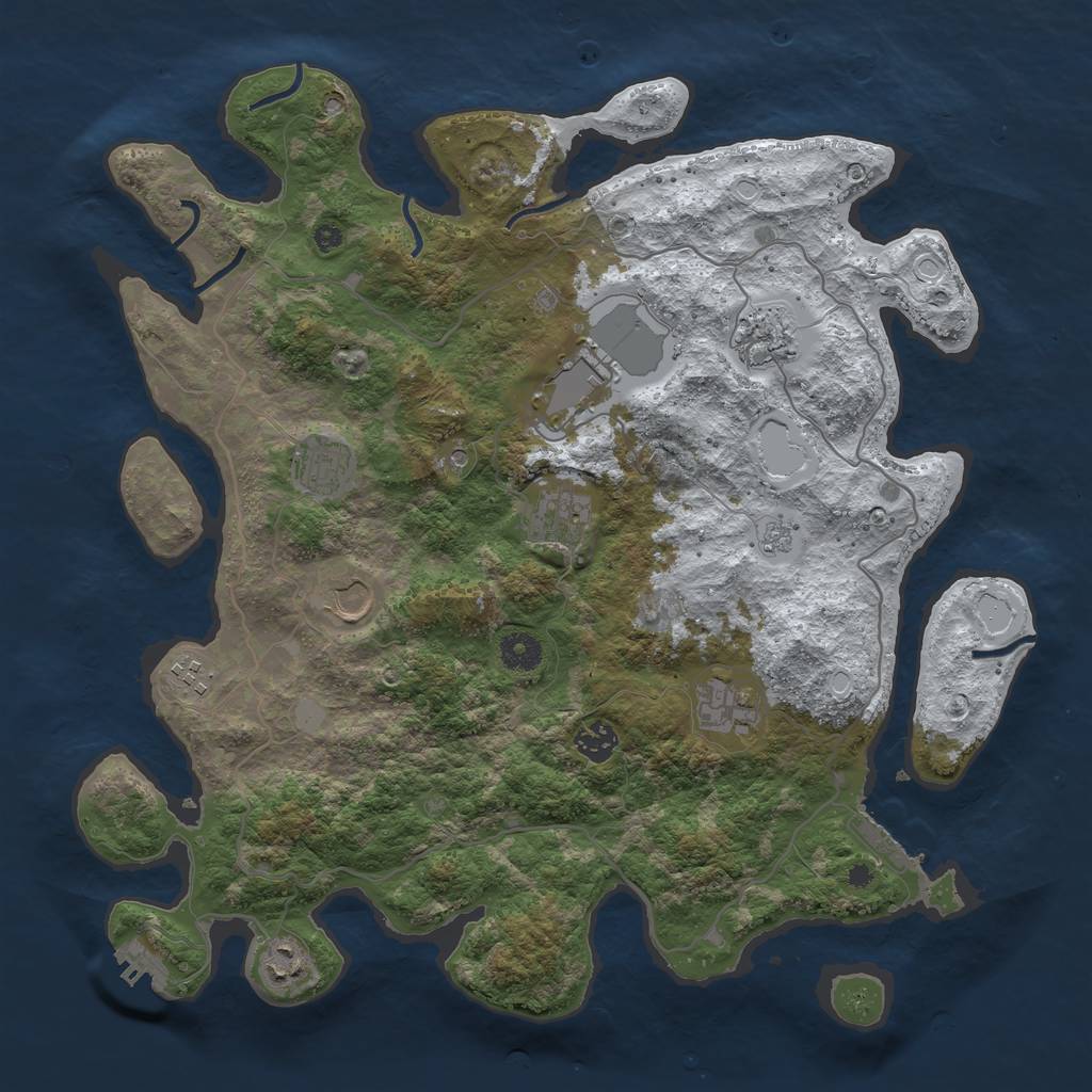 Rust Map: Procedural Map, Size: 4000, Seed: 512285700, 18 Monuments