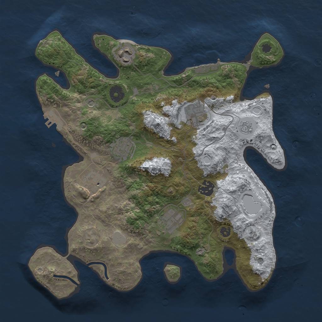 Rust Map: Procedural Map, Size: 3100, Seed: 500440, 15 Monuments