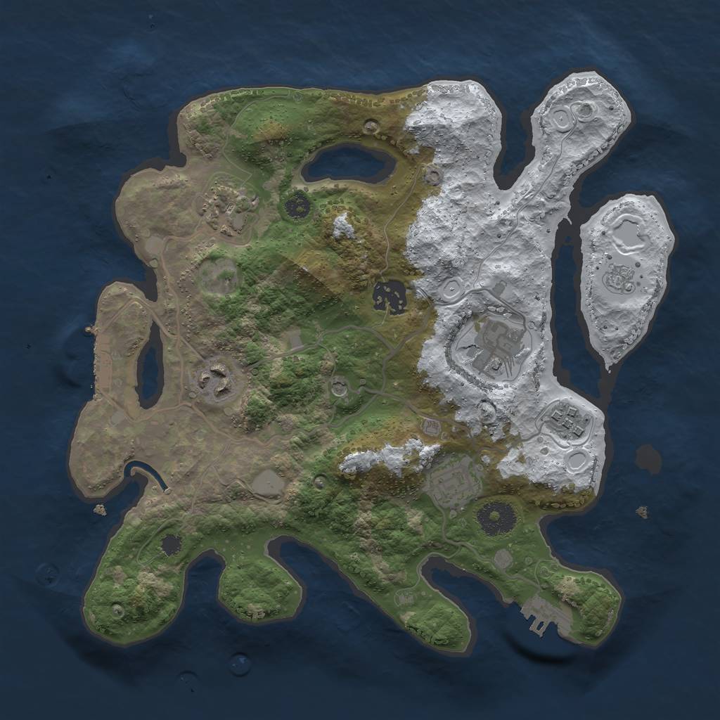 Rust Map: Procedural Map, Size: 3000, Seed: 26376062, 15 Monuments