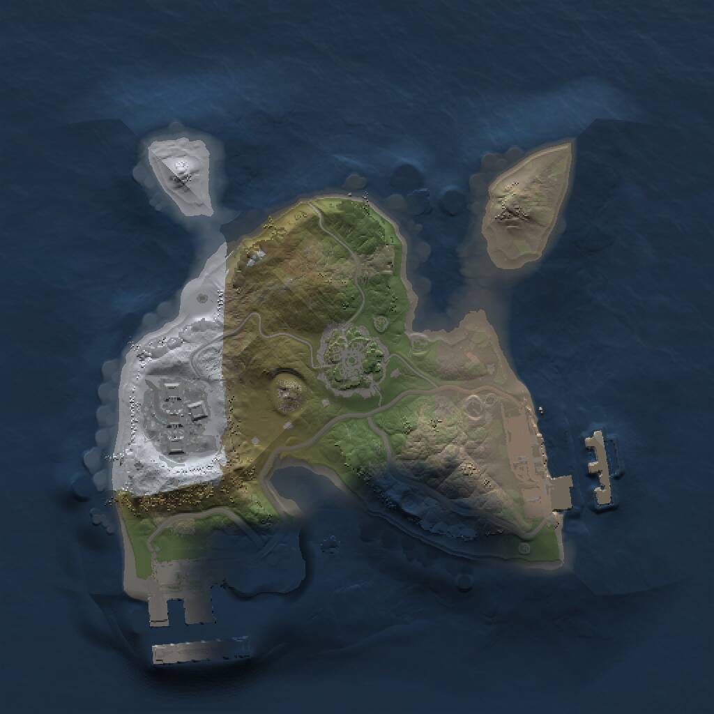 Rust Map: Procedural Map, Size: 1500, Seed: 51545, 5 Monuments