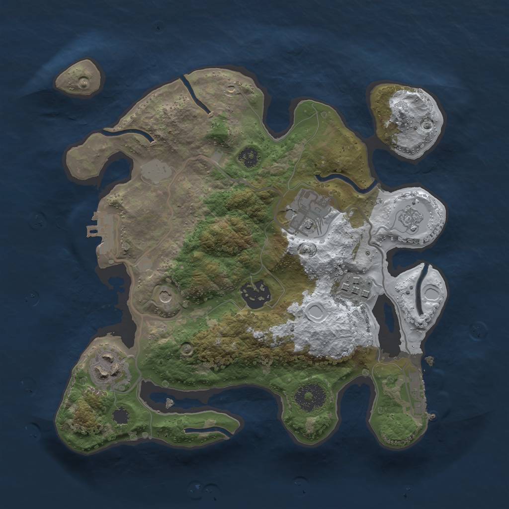 Rust Map: Procedural Map, Size: 2650, Seed: 63, 13 Monuments