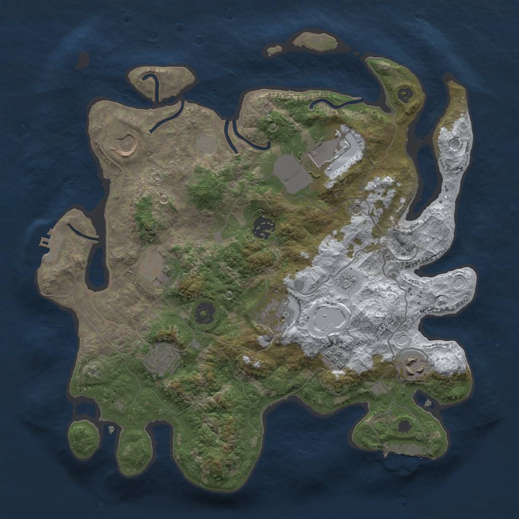 Rust Map: Procedural Map, Size: 3500, Seed: 1115838800, 17 Monuments